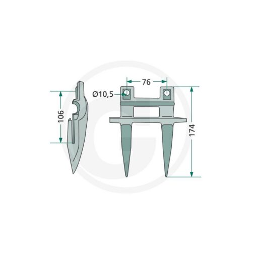 Alternative view of Dente Paralama CNH 80379720